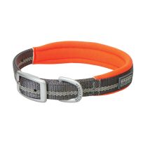 TERRAIN D.O.G. Reflective Neoprene Lined Dog Collar, 07007-12-13-77, Gray / Orange, 13 IN