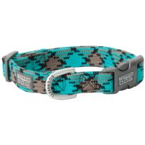 TERRAIN D.O.G. Bamboo Adjustable Snap-N-Go Collar, 07097-50-423, Teal / Black / Gray, Medium