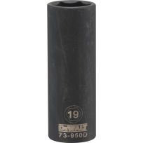 DEWALT 1/2 IN Drive 6-Point Deep Impact Socket, DWMT73950OSP, 19 mm