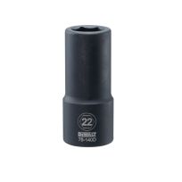 DEWALT 3/4 IN Drive Deep Impact Socket, DWMT75140OSP, 22 mm