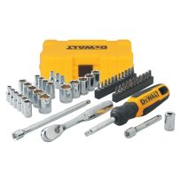 DEWALT 1/4 IN Drive SAE and Metric Mechanics Tool Set, 50-Piece, DWMT81610