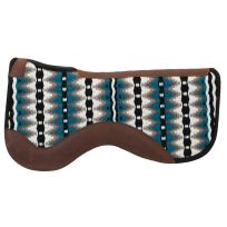 WEAVER LEATHER™ Close Contact Wool Saddle Pad, 36033-5062-358, White / Black / Blue, 31 IN x 32 IN