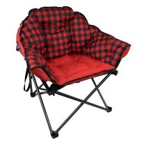 BLACK SIERRA EQUIPMENT® Deluxe Padded Club Chair, QACH-015C-RED-BSE, Buffalo Check