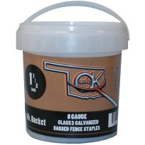 OKBRAND Class 3 Galvanized Barbed Fence Staples, 8 Gauge, 8 LB Bucket, 0096-1, 1-1/2 IN