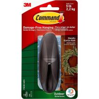 Command® Adhesive Outdoor Hook, 5 LB, 3437647, Bronze