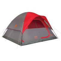 Coleman® 6-Person Flatwoods II™ Lightweight Dome Camping Tent, 2000038120, Grey / Red