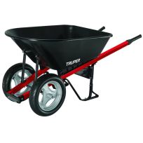 Truper Dual Flat Tire Steel Tray Wheelbarrow, 7 CU FT, 35100