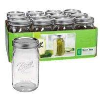 Ball® Mason Jar Wide Mouth Canning Jars, 12-Count, 67000, 1 Quart