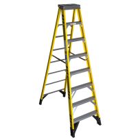 Werner Type IAA Fiberglass Step Ladder, 7308, Yellow, 8 FT