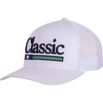 Classic Rope Trucker Snapback Cap with 3D Embroidered Logo, CAPCR62, White, Medium / Large