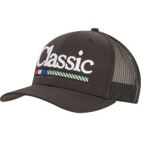 Classic Rope Trucker Snapback Cap with Chain Stitched Logo, CAPCR76, Black, One Size Fits All