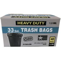 Revolution Materials Trash Bags, FH33BK40, Black, 33 Gallon