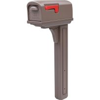 ARCHITECTURAL® Classic Medium Plastic Mailbox and Post Kit, GCL100MAM, Mocha