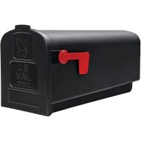 ARCHITECTURAL® Medium Plastic Post Mount Mailbox, PL10B0AM, Black