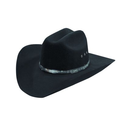 Men's Wool Cowboy Hat Silverado Black Shapeable Western Hats by
