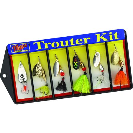 Bomgaars : Mepps Trouter Kit - 6 Lure Plain and Dressed Treble
