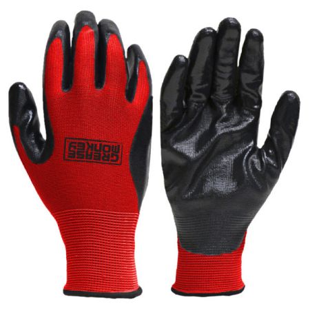 Grease Monkey D25232 Work Gloves, Red, Men's Large, 8 Pair 