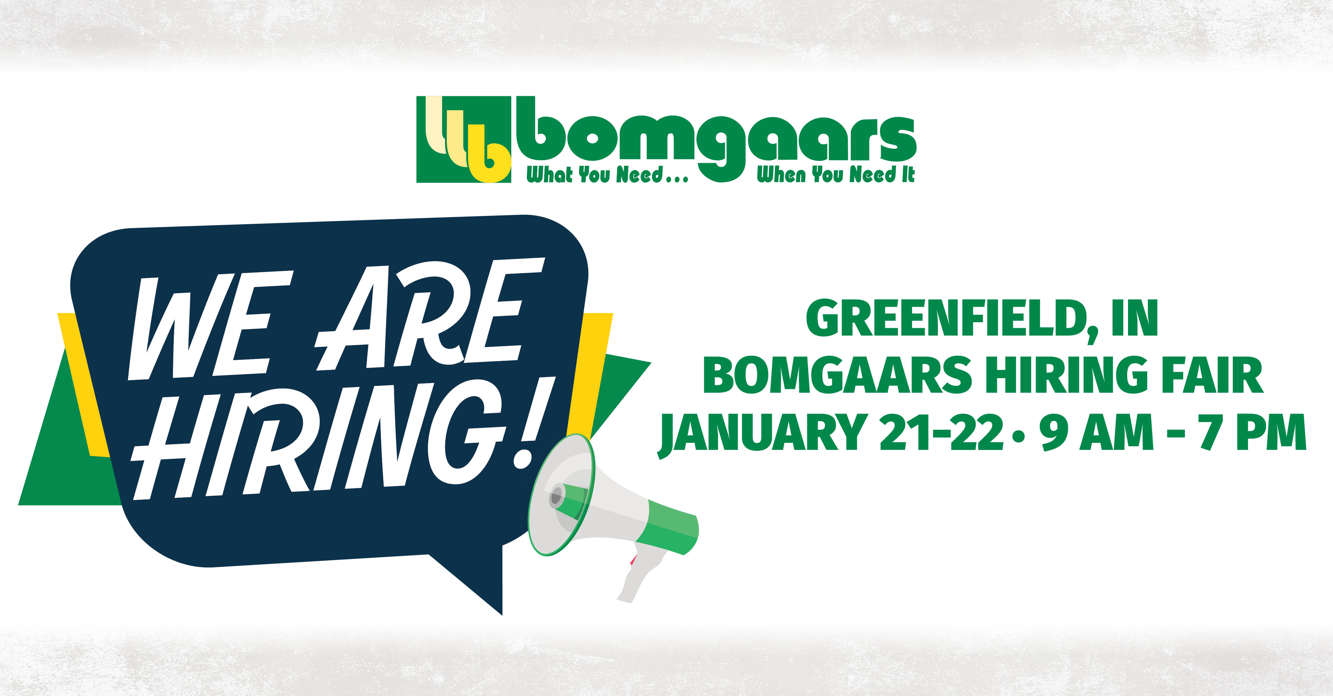 GREENFIELD, IN Bomgaars Hiring Fair