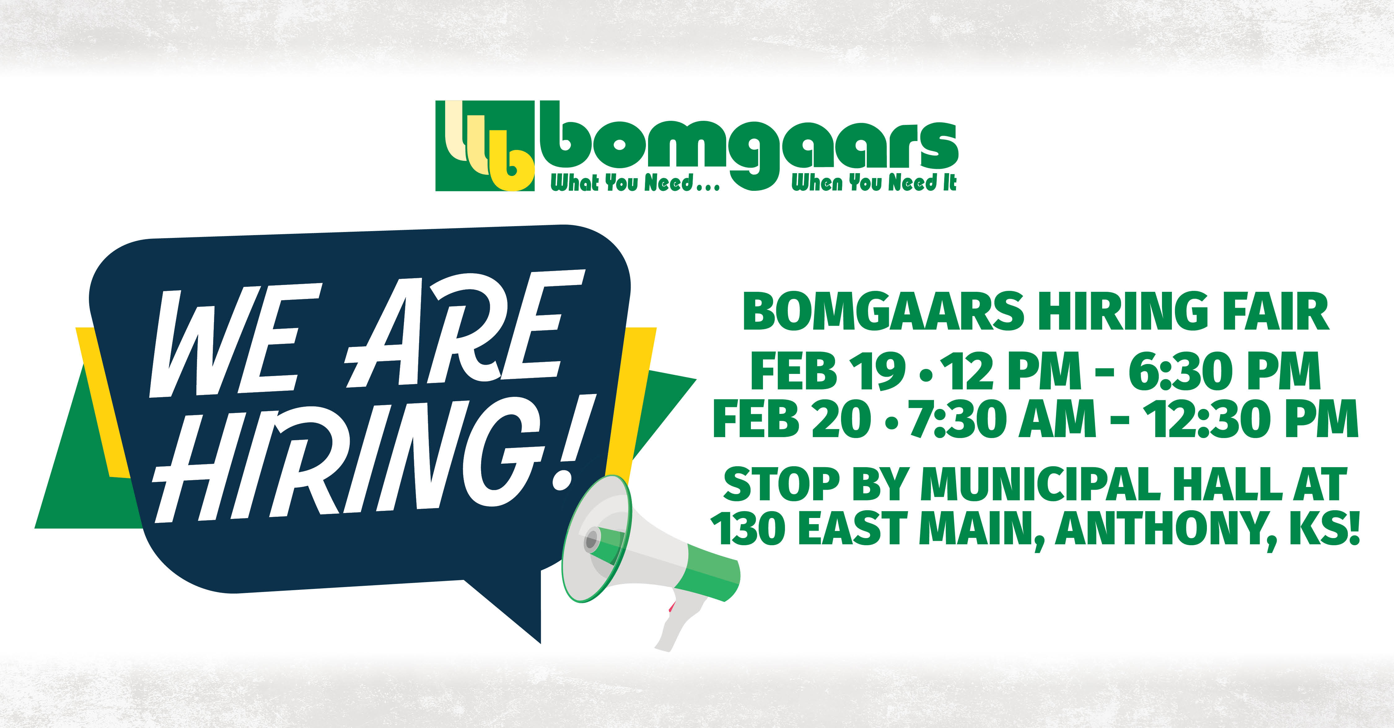 ANTHONY, KS Bomgaars Hiring Fair